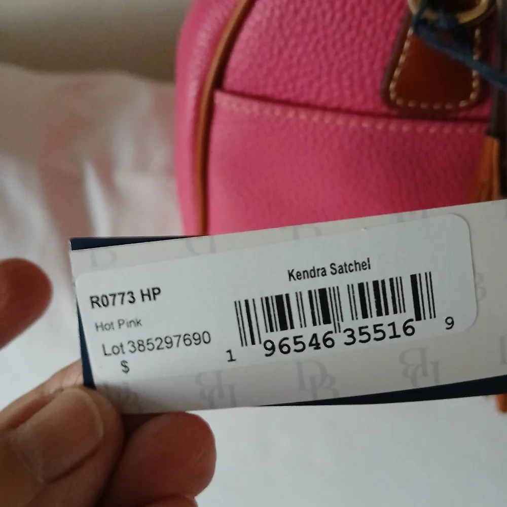 Dooney & Bourke Kendra Hot Pink and Brown Leather Satchel NWT - Picture 6 of 8